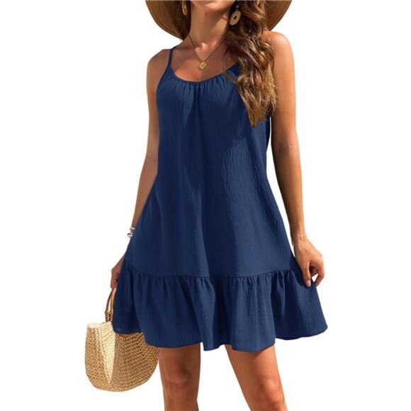 Swimsuit Coverup Spaghetti Straps blue - Picture 1 of 5